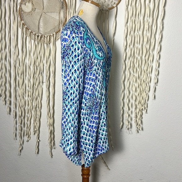 Lilly Pulitzer Beaded Tunic Top in Amelia Island Size L - Picture 5 of 11